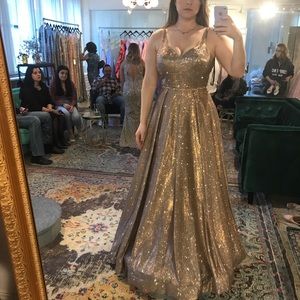 Bronze sparkly a line dress